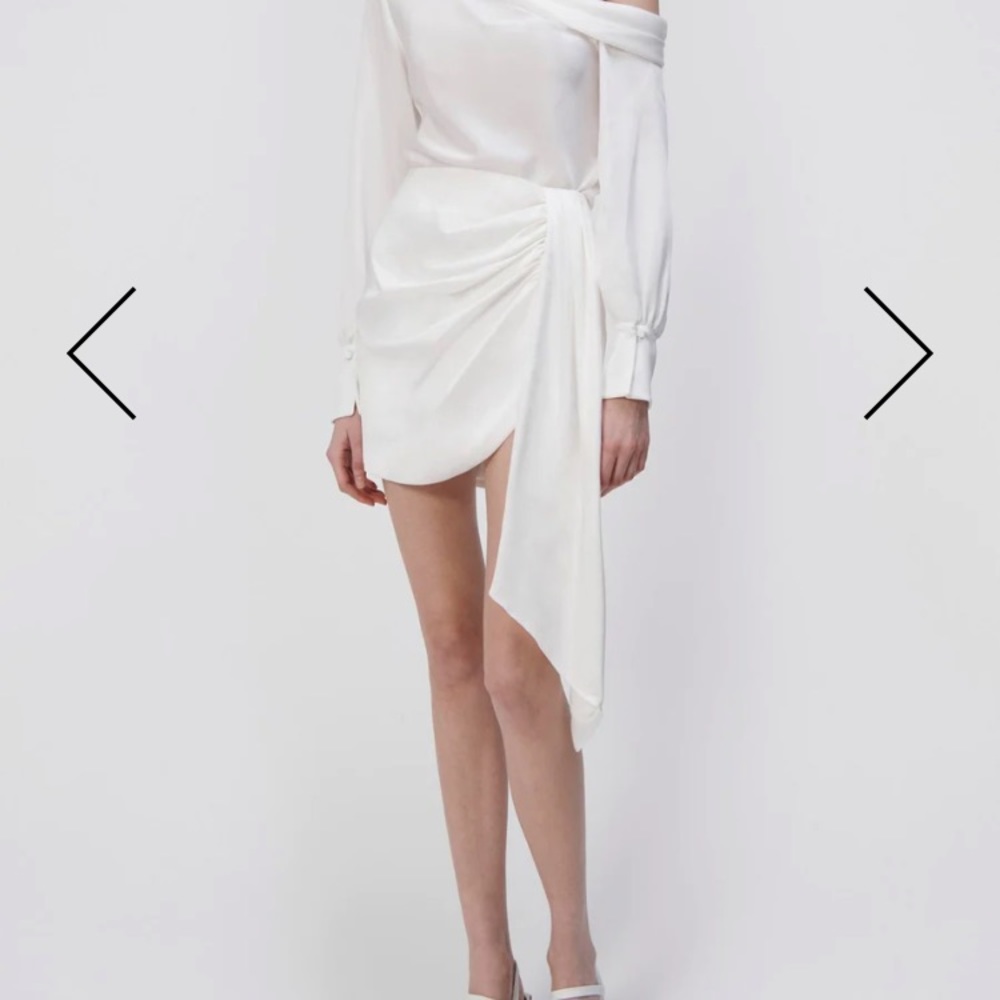 Mae Draped Satin Mini Skirt